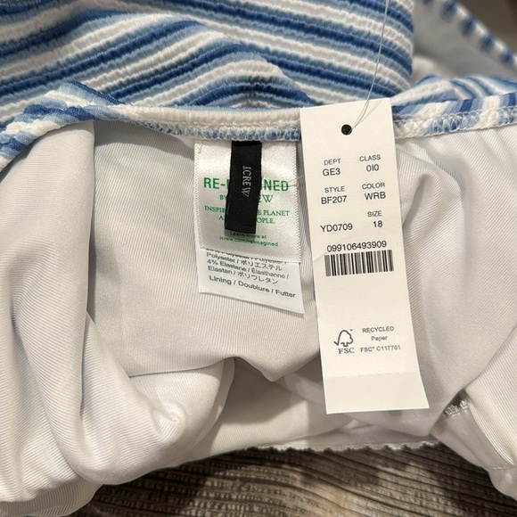 J Crew Textured Squareneck Striped One Piece Size 18 - Picture 6 of 6